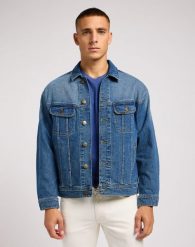 LEE RELAXED RIDER JACKET MĘSKA KURTKA JEANSOWA JEANS HANDSOME 112349059. Kurtki Lee, l, bez wzorów, z jeansu, bez kaptura. Za 259.99 zł.