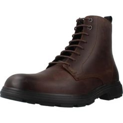 Buty GEOX U56LZE Brązowy. Brązowe buty turystyczne Geox, bez wzorów, ze skóry, bez zapięcia, trekkingowe. Za 419.99 zł.