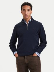 Tommy Jeans Sweter DM0DM21654 Granatowy Slim Fit. Niebieskie swetry rozpinane Tommy Jeans, m, bez wzorów, z bawełny, bez kołnierzyka, bez ramiączek. Za 409.99 zł.