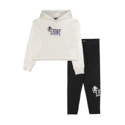 Zestaw zimowy Leone 1947 Lavender Mädchen, bluza z kapturem i legginsy. Białe bluzy z kapturem LEONE 1947 APPAREL, m, bez wzorów, z bawełny, na fitness i siłownię. W wyprzedaży za 96.62 zł.