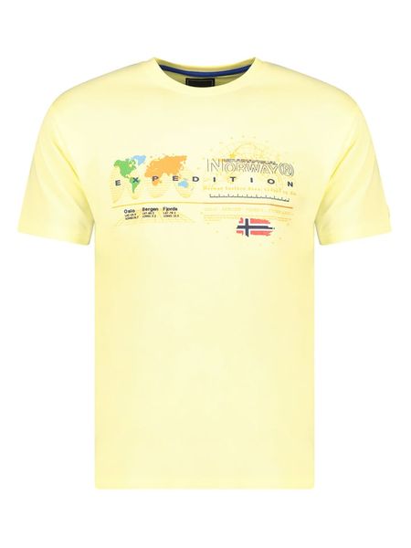 Geographical Norway Koszulka "Jelsea" w kolorze żółtym rozmiar: XL. Żółte bezrękawniki Geographical Norway, xl, bez wzorów, z bawełny, bez kołnierzyka, bez ramiączek. Za 70.08 zł.
