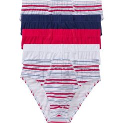 Slipy maxi (5 par) bonprix biały + czerwony granatowy + kobaltowy w paski. Slipki marki bonprix. Za 49.95 zł.