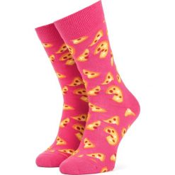 Skarpety Wysokie Unisex HAPPY SOCKS - PIZ01-3500 Kolorowy Różowy. Czerwone skarpety Happy Socks, bez wzorów, z bawełny. Za 39.90 zł.