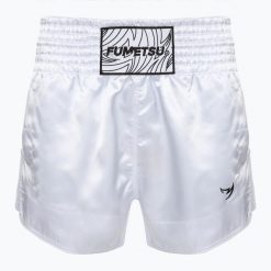 Spodenki treningowe męskie FUMETSU Origins Muay Thai. Białe krótkie spodenki sportowe FUMETSU, l, bez wzorów, z materiału. Za 199.99 zł.