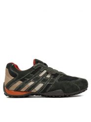Geox Półbuty U Snake L U4207L 02214 C1300 Zielony. Zielone eleganckie półbuty Geox, bez wzorów, z materiału, bez obcasa, bez zapięcia. Za 289.99 zł.