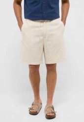 Mustang Męskie szorty Mustang Style Linen Jogger Shorts Ecru 1016459 2014. Brązowe joggery i bojówki Mustang, m, bez wzorów, z bawełny, klasyczne. Za 149.99 zł.