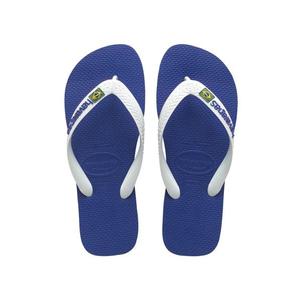 Sandały Havaianas Brasil Niebieskie dla Junior Mężczyzn. Czarne sandały Havaianas, z gumy, bez zapięcia. Za 148.35 zł.