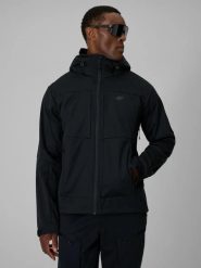 Kurtka softshell wiatroodporna membrana 8000 męska 4F 4FWSS26TSOFM563. Czarne kurtki 4F, m, bez wzorów, z elastanu, bez kaptura. Za 402.99 zł.