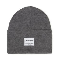 Czapka Jack&Jones. Szare czapki zimowe Jack&Jones, bez wzorów. Za 59.99 zł.