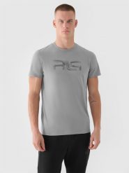 4F T-shirt regular męski 4F x Robert Lewandowski - szary L. Szare t-shirty 4F, l, bez wzorów, z bawełny, bez kołnierzyka, bez ramiączek. W wyprzedaży za 59.99 zł.