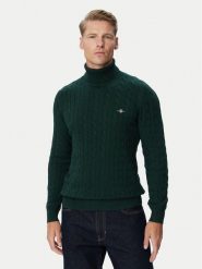Gant Golf 8050607 Zielony ciemny Regular Fit. Zielone swetry rozpinane GANT, m, bez wzorów, z bawełny, bez kołnierzyka, bez ramiączek. Za 560.99 zł.