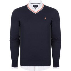 Sweter w kolorze granatowym. Niebieskie swetry nierozpinane Giorgio Di Mare, m, bez wzorów, z bawełny, bez kołnierzyka, bez ramiączek. W wyprzedaży za 139.95 zł.