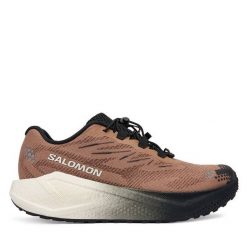 Buty do biegania Salomon. Brązowe buty do biegania Salomon, bez wzorów, bez zapięcia, do biegania. Za 599.99 zł.