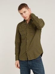 G-Star Koszula - Slim fit - w kolorze khaki rozmiar: M. Brązowe koszule G-Star, m, bez wzorów, z bawełny, bez kołnierzyka, bez ramiączek. Za 190.18 zł.