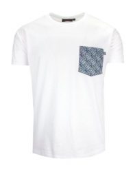T-shirt Męski, Biały z Kieszonką, Krótki Rękaw, U-neck, 100% BAWEŁNA, Męski -KINGS. Białe bluzki z długim rękawem Kings, l, bez wzorów, z bawełny, bez kołnierzyka, bez ramiączek. Za 69.00 zł.