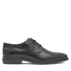 Półbuty Lasocki. Czarne eleganckie półbuty Lasocki, bez wzorów, bez obcasa, bez zapięcia. Za 249.99 zł.