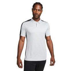Męska Koszulka Polo Academy DriFIT. Białe koszulki polo sportowe Nike, m, bez wzorów, bez kołnierzyka, bez ramiączek, trekkingowe. Za 174.99 zł.