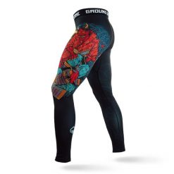 Legginsy do sportów walki męskie Ground Game Ashi Garami. Czarne legginsy długie sportowe GROUND GAME, m, bez wzorów, z elastanu, do biegania. Za 179.99 zł.