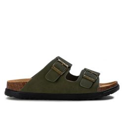 Klapki męskie Wrangler BELVILLE SLIDER MEN LOW. Brązowe klapki Wrangler, z materiału. Za 139.00 zł.