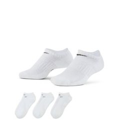 Skarpety Stopki do biegania unisex Everyday Cushion No Show 3 pary. Białe skarpety Nike, bez wzorów. Za 190.00 zł.