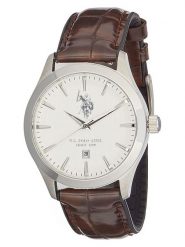 U.S. Polo Assn. Zegarek kwarcowy w kolorze srebrno-brązowo-białym rozmiar: onesize. Brązowe, analogowe zegarki U.S. Polo Assn., ze stali. Za 252.99 zł.