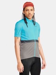 Craft Koszulka kolarska "Core Endur" w kolorze błękitno-szarym rozmiar: S. Niebieskie t-shirty sportowe Craft, bez wzorów, z materiału, bez ramiączek, rowerowe. Za 100.99 zł.