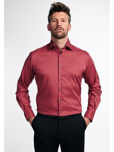 Eterna Koszula - Modern fit - w kolorze czerwonym rozmiar: 41. Czerwone koszule Eterna, bez wzorów, z materiału, bez kołnierzyka, bez ramiączek. Za 91.56 zł.