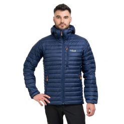 Kurtka puchowa męska Rab Microlight Alpine Jacket z kapturem. Brązowe kurtki RAB, m, bez wzorów, z puchu, z kapturem. Za 1,099.99 zł.