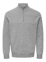 ONLY & SONS Sweter "Claus" w kolorze jasnoszarym rozmiar: S. Szare swetry nierozpinane Only & Sons, s, bez wzorów, ze splotem, bez kołnierzyka, bez ramiączek. Za 110.29 zł.