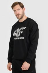 4F Bluza dresowa nierozpinana bez kaptura męska - czarna M. Czarne bluzy 4F, m, bez wzorów, z dresówki, bez kaptura. Za 159.99 zł.