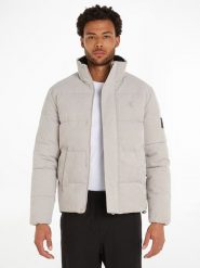 Calvin Klein Kurtka zimowa w kolorze jasnoszarym rozmiar: M. Szare kurtki CALVIN KLEIN, na zimę, m, bez wzorów, bez kaptura. Za 415.80 zł.