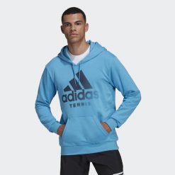 Bluza adidas Tennis Graphic. Niebieskie bluzy Adidas, l, bez wzorów, bez kaptura. Za 263.05 zł.