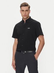 BOSS Koszula B_MOTION_S 50533149 Czarny Regular Fit. Czarne koszule Boss, m, bez wzorów, z bawełny, bez kołnierzyka, bez ramiączek. Za 399.99 zł.