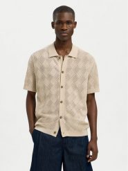 Selected Homme Koszula 16097564 Beżowy Regular Fit. Brązowe koszule Selected Homme, m, bez wzorów, z bawełny, bez kołnierzyka, bez ramiączek. Za 259.99 zł.