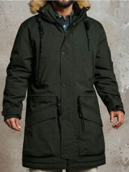 Kurtka puffer z kapturem - zielony. Zielone kurtki Sinsay, l, bez wzorów, z kapturem. Za 199.99 zł.