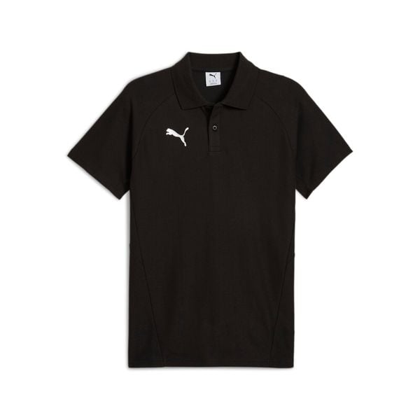 Polo Puma TeamEvostripe. Czarne koszulki polo Puma, bez wzorów, bez kołnierzyka, bez ramiączek, do piłki nożnej. Za 210.00 zł.