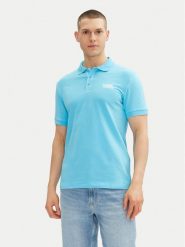 KARL LAGERFELD Polo 745088 552235 Błękitny Regular Fit. Niebieskie koszulki polo KARL LAGERFELD, m, bez wzorów, z bawełny, bez kołnierzyka, bez ramiączek. Za 229.99 zł.