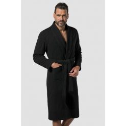 Męski Szlafrok odzież domowa kołnierz szalowy frotte do 8XL. Czarna szlafroki JAY-PI, m, bez wzorów, z bawełny, bez ramiączek, bez kaptura. Za 429.99 zł.