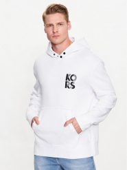 Michael Kors Bluza CS351G75MF Biały Regular Fit. Białe bluzy Michael Kors, l, bez wzorów, z bawełny, bez kaptura. Za 689.99 zł.