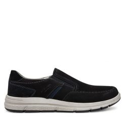 Półbuty Josef Seibel. Czarne eleganckie półbuty Josef Seibel, bez wzorów, bez obcasa, bez zapięcia. Za 339.99 zł.