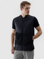 4F Bezrękawnik do biegania w terenie z wypełnieniem Primaloft Black Eco męski - czarny S. Czarne kamizelki sportowe 4F, l, bez wzorów, z dzianiny, bez kaptura. W wyprzedaży za 169.99 zł.