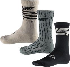 Skarpety rowerowe LEATT Socks MTB (3 pary). Brązowe skarpety LEATT, bez wzorów. Za 279.00 zł.