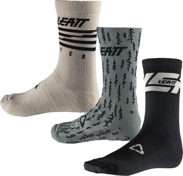 Skarpety rowerowe LEATT Socks MTB (3 pary). Brązowe skarpety LEATT, bez wzorów. Za 279.00 zł.