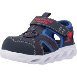 Sandały SKECHERS HYPNO-SPLASH Niebieski. Niebieskie sandały Skechers, z tkaniny, bez zapięcia. Za 195.99 zł.