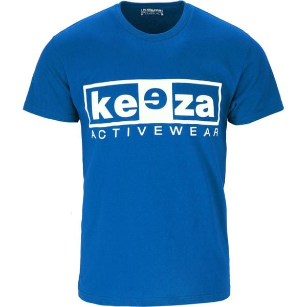 Koszulka sportowa męska KEEZA bawełniana. Niebieskie t-shirty sportowe KEEZA, bez wzorów, z bawełny, bez ramiączek, do piłki nożnej. Za 26.00 zł.