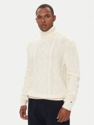 Tommy Hilfiger Golf MW0MW40914 Écru Regular Fit. Golfy Tommy Hilfiger, m, bez wzorów, z wełny, bez ramiączek. Za 999.99 zł.
