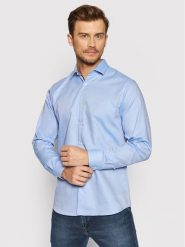 Selected Homme Koszula New Mark 16058640 Błękitny Slim Fit. Niebieskie koszule Selected Homme, l, bez wzorów, z bawełny, bez kołnierzyka, bez ramiączek. Za 109.99 zł.