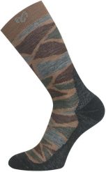 Skarpety merino WLJ. Brązowe skarpety LASTING, bez wzorów, z elastanu. Za 49.10 zł.