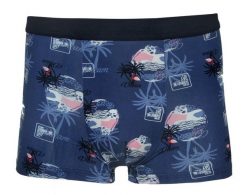 Bokserki Obcisłe, Granatowe z Flamingiem Bawełniane, Majtki z Elastanem -ALTIES. Niebieskie bokserki Alties, l, bez wzorów, z bawełny. Za 35.00 zł.
