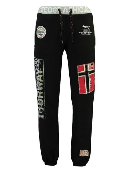 Geographical Norway Spodnie dresowe "Myer" w kolorze czarnym rozmiar: M. Czarne spodnie treningowe długie Geographical Norway, m, bez wzorów, z dresówki. Za 101.94 zł.